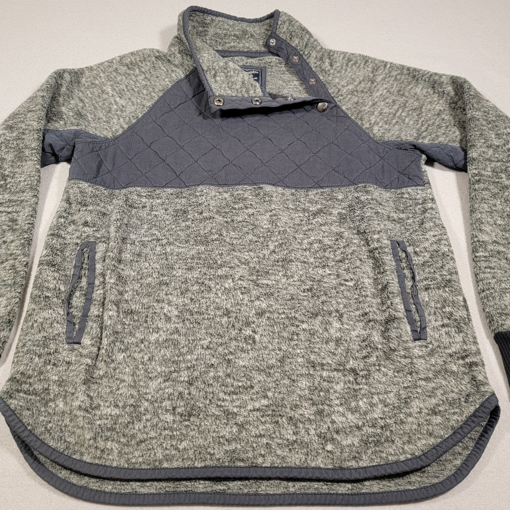 Abercrombie & Fitch Womens Jacket Cozy Deep‎ Pile Fleece Size Small Gray Quilted